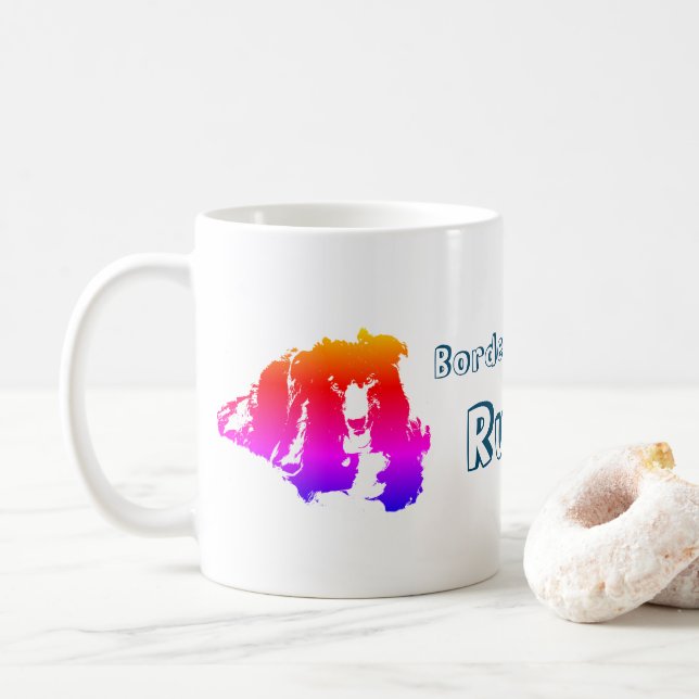 Border Collies Rule Cute Coffee Mug (With Donut)