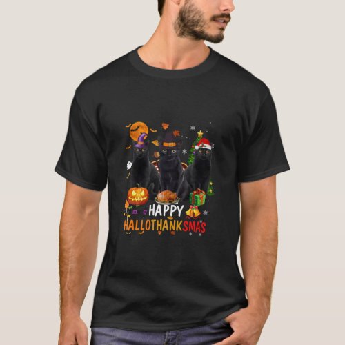 Border Dog Halloween Merry Christmas Happy Halloth T_Shirt