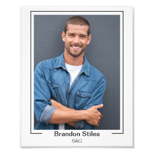Border Frame Actor Headshot 8x10 Name and Text Pho Photo Print
