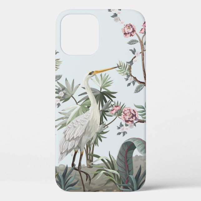 Border in chinoiserie style with storks and peonie Case-Mate iPhone case (Back)