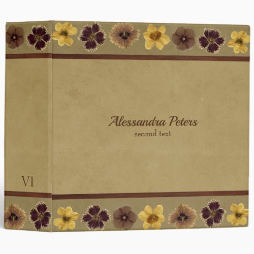 Border of Flowers 3 Ring Binder