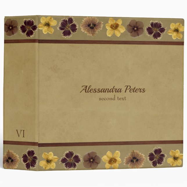 Border of Flowers 3 Ring Binder (Front/Spine)
