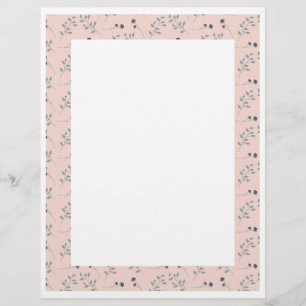 Border Paper Floral Printer Stationary
