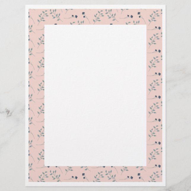 Border Paper Floral Printer Stationary (Front)