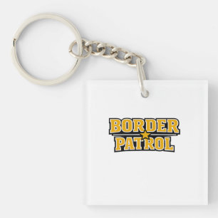 Border Patrol Bold Text Badge Keychain