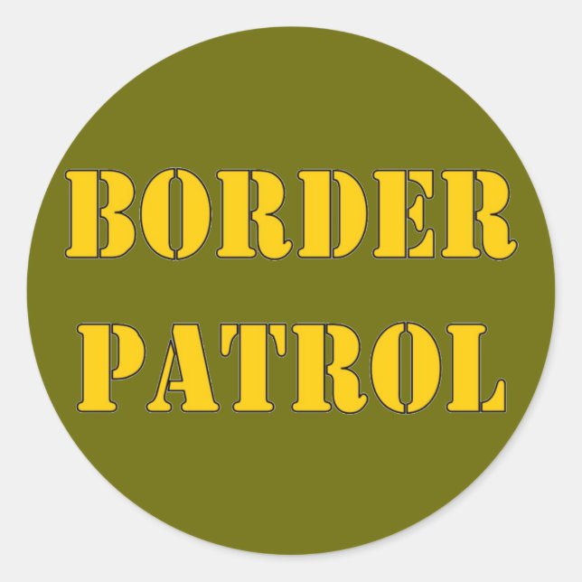 BORDER PATROL CLASSIC ROUND STICKER (Front)