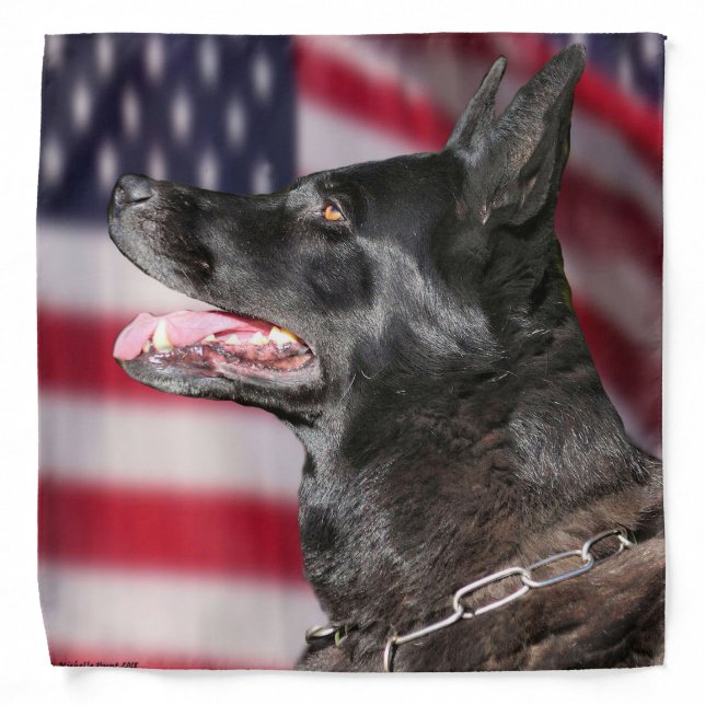 Border Patrol Police K9 and American Flag Bandana (Front)