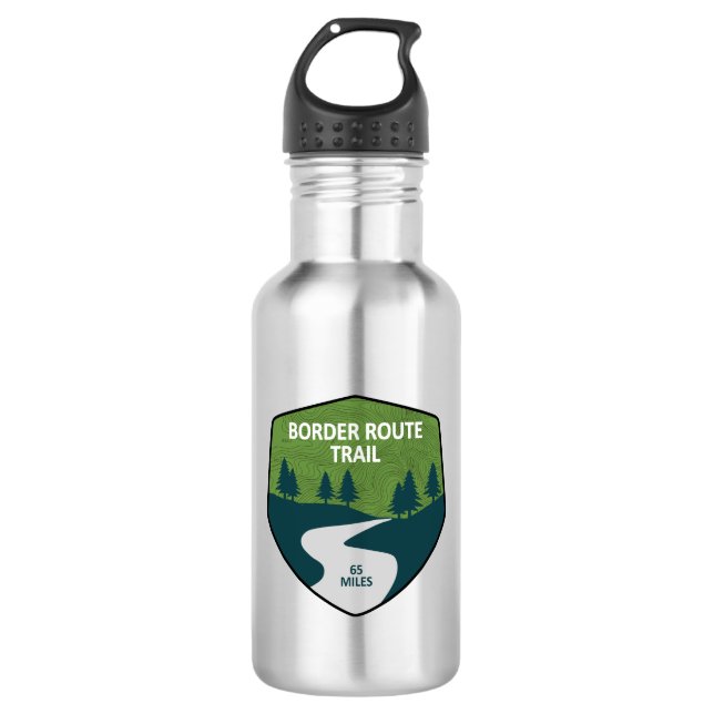 Border Route Trail Minnesota Stainless Steel Water Bottle (Front)