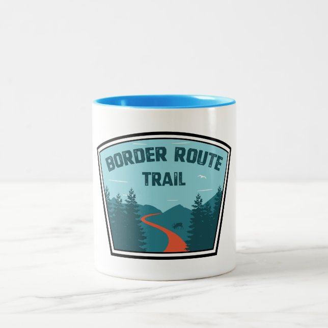Border Route Trail Minnesota Two-Tone Coffee Mug (Center)