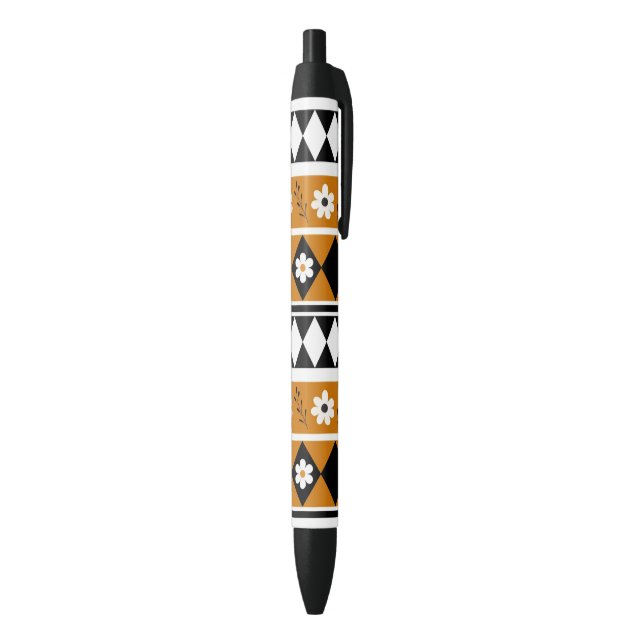 Border Stripe Flower Diamond Boho Floral Pattern Pen (Bottom (Vertical))