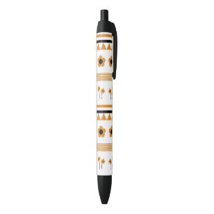 Border Stripe Flower Triangle Boho Pattern Pen