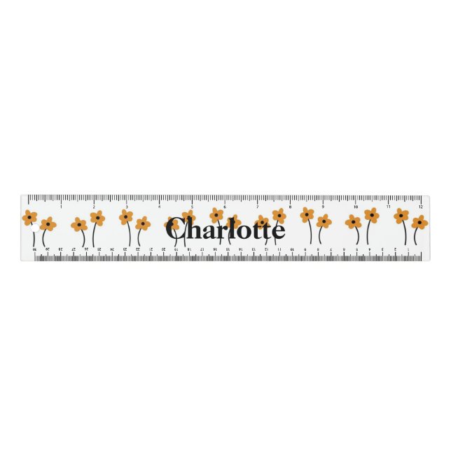 Border Stripe Flower Triangle Boho Pattern Ruler (Front)