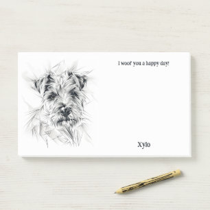 Border Terrier Abstract Art Dog Name Post-it Notes