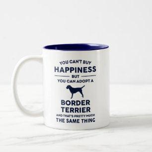Border Terrier Adoption Happiness Two-Tone Coffee Mug