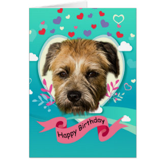 Elegant 55 Border Terrier Birthday Card Elegant 55 Border Terrier Birthday Card