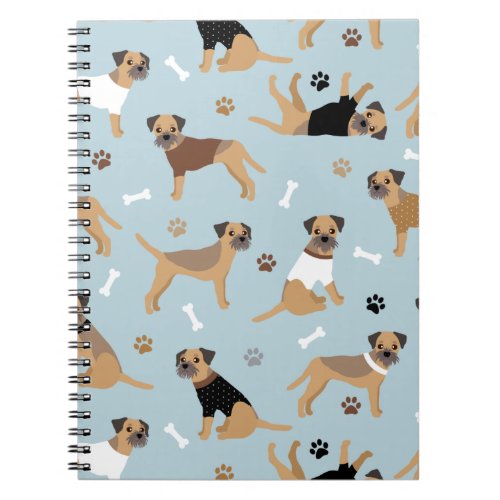 Border Terrier Bones and Paws Notebook