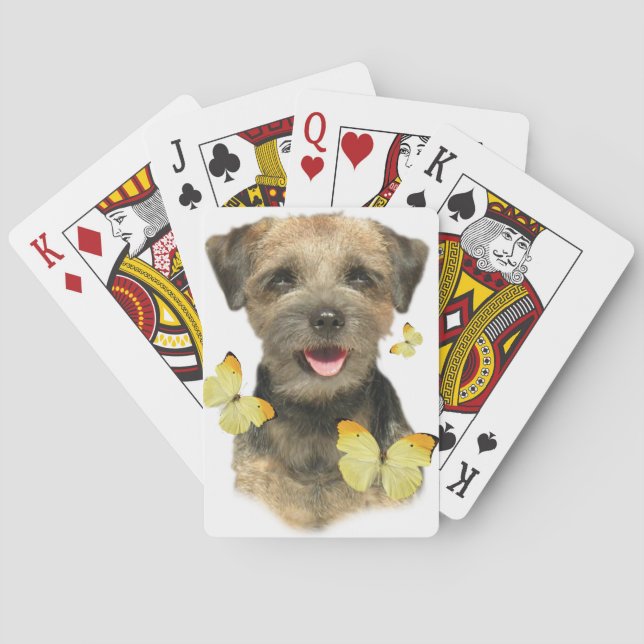 Border Terrier Butterfly Poker Cards (Back)
