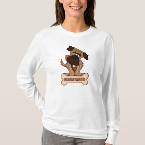 Border Terrier Cartoon Long Sleeve Sweatshirt T_Shirt