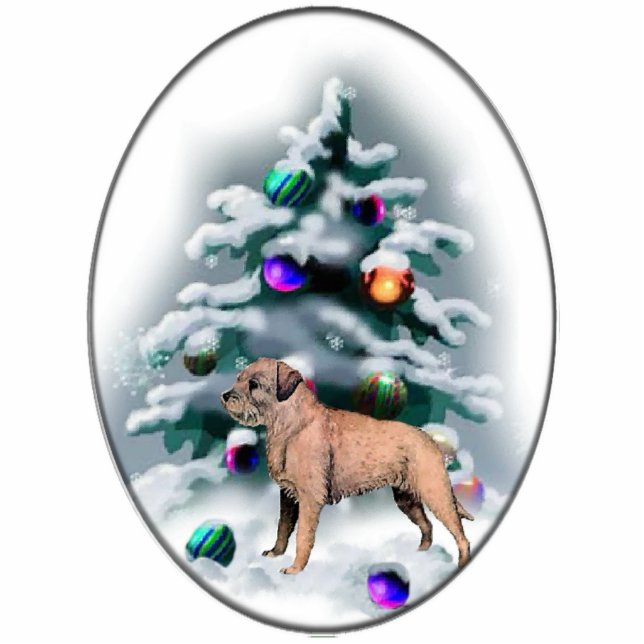 Border Terrier Christmas Gifts Ornament (Front)