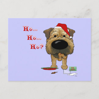Border Terrier Christmas Holiday Postcard