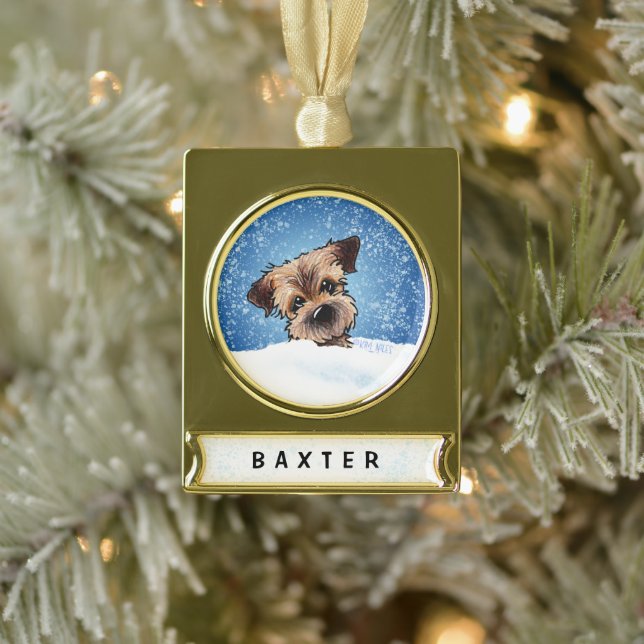 Border Terrier Christmas Ornament (Tree)