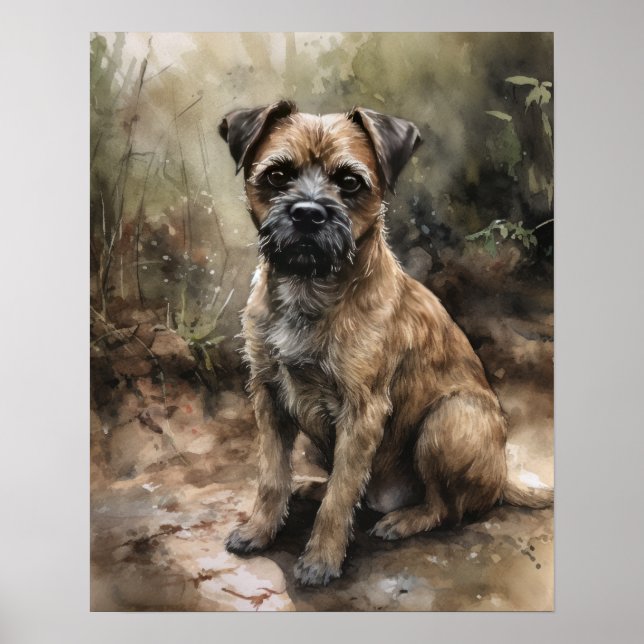 Border Terrier Dog Art Print Poster (Front)
