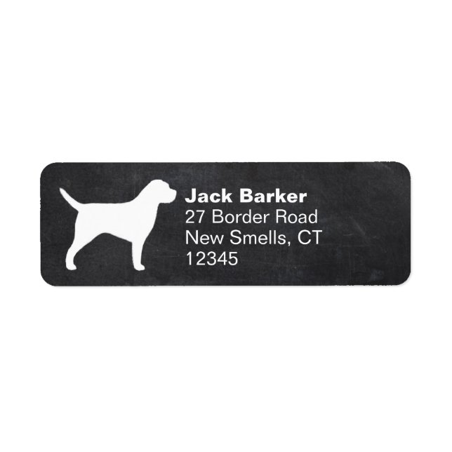Border Terrier Dog Breed Silhouette Return Address Label (Front)