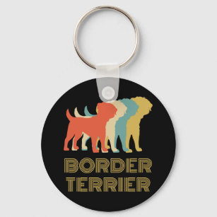 Border Terrier Dog Breed Vintage Look Keychain