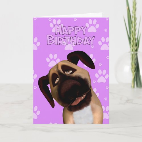 Border Terrier Dog Cartoon Birthday Greeting Card