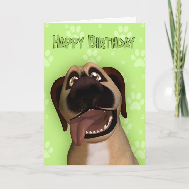Border Terrier Dog Cartoon Birthday Greeting Card (Front)