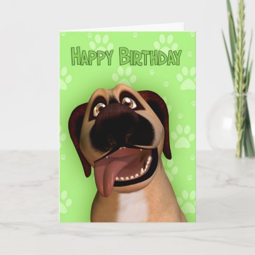 Border Terrier Dog Cartoon Birthday Greeting Card