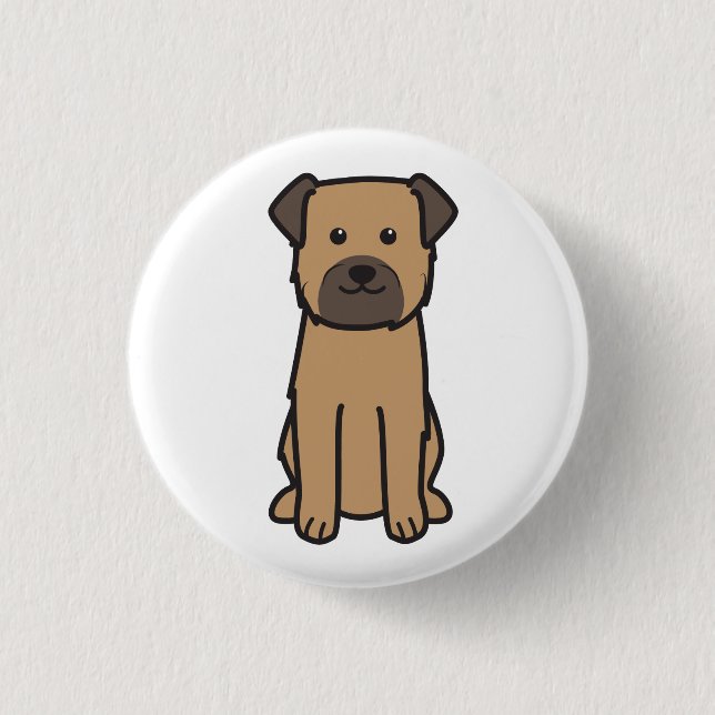 Border Terrier Dog Cartoon Pinback Button (Front)
