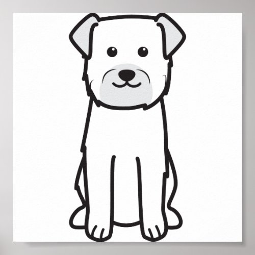 Border Terrier Dog Cartoon Poster