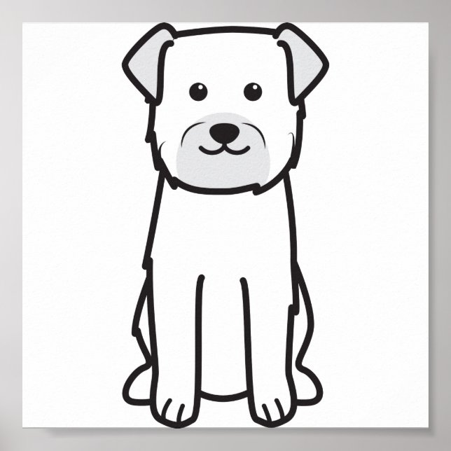 Border Terrier Dog Cartoon Poster (Front)