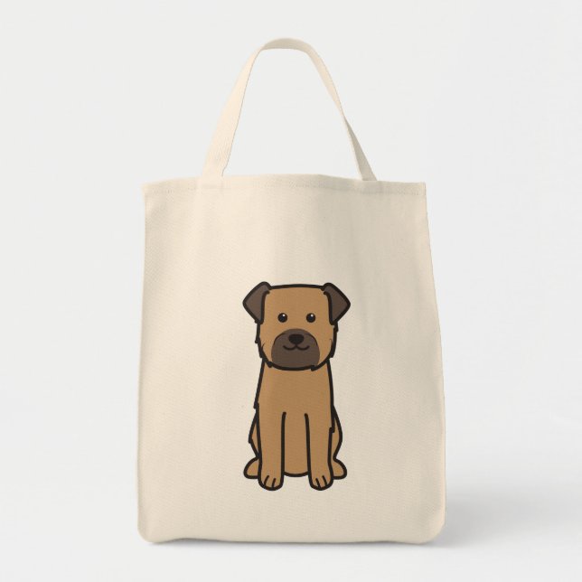 Border Terrier Dog Cartoon Tote Bag (Front)
