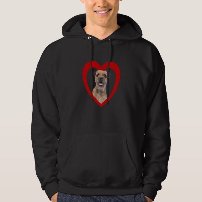 Border Terrier Dog Heart  Terrier Border Terrier   Hoodie (Front)