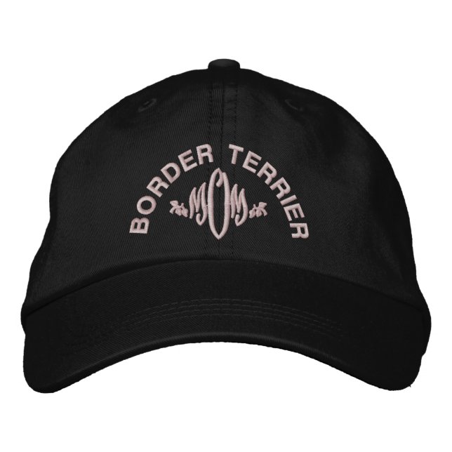 Border Terrier Dog MOM Embroidered Baseball Cap (Front)