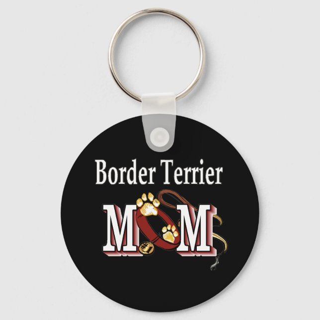 Border Terrier Dog MOM Keychain (Front)