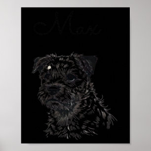 Border Terrier Dog Portrait – Personalized Pet Art Poster