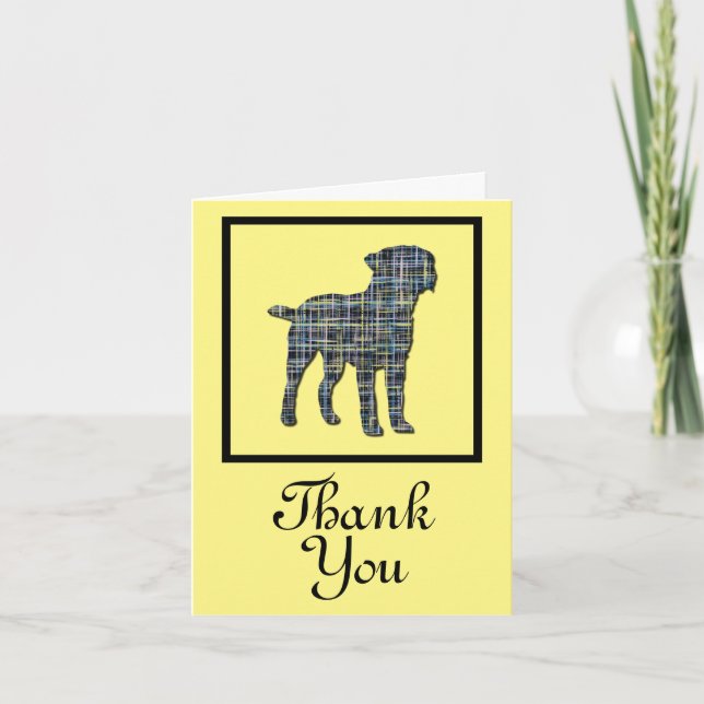 Border Terrier Dog Thank You Greeting Card (Front)