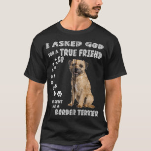 Border Terrier Gifts for Dad Mom, Cute Brown Borde T-Shirt
