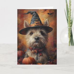 Border Terrier Halloween Holiday Card
