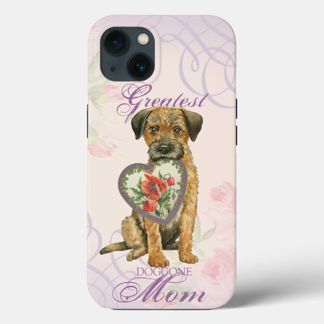 Border Terrier Heart Mom Case-Mate iPhone Case (Back)