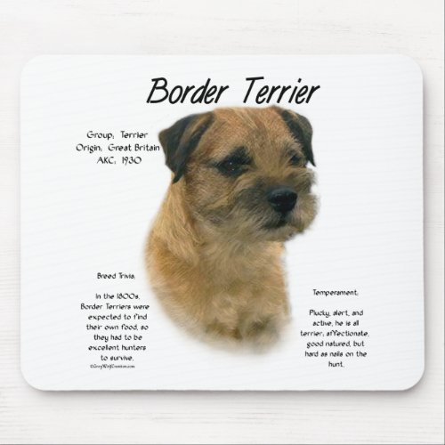 Border Terrier History Design Mouse Pad