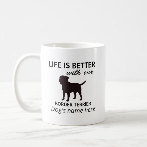 Border Terrier Life is Better Personalized Coffee Mug