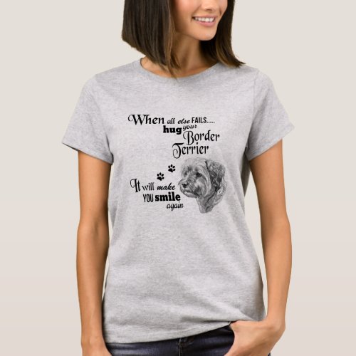 Border Terrier modern art cute dog breed slogan T_Shirt