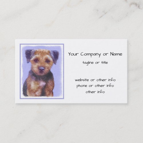 Border Terrier Painting _ Cute Original Dog Art Business Card