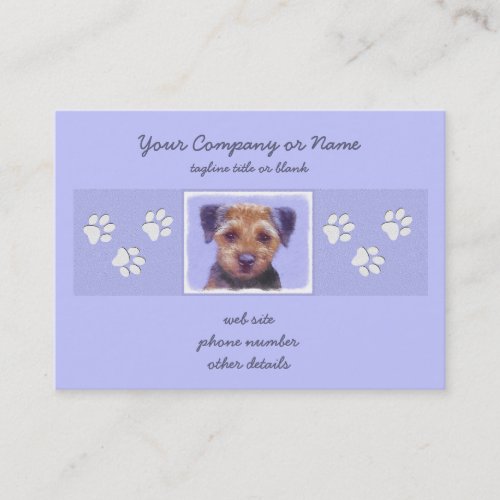 Border Terrier Painting _ Cute Original Dog Art Business Card
