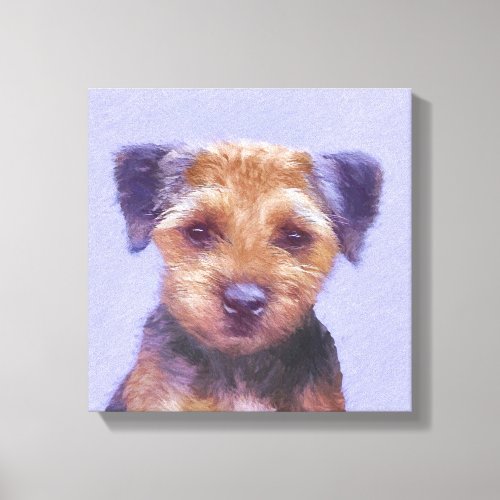 Border Terrier Painting _ Cute Original Dog Art Canvas Print