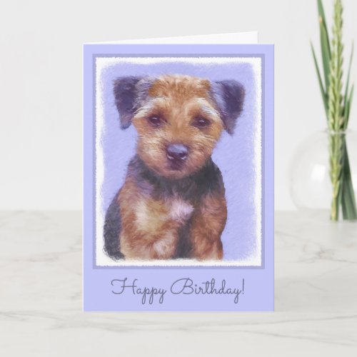 Border Terrier Painting _ Cute Original Dog Art Card